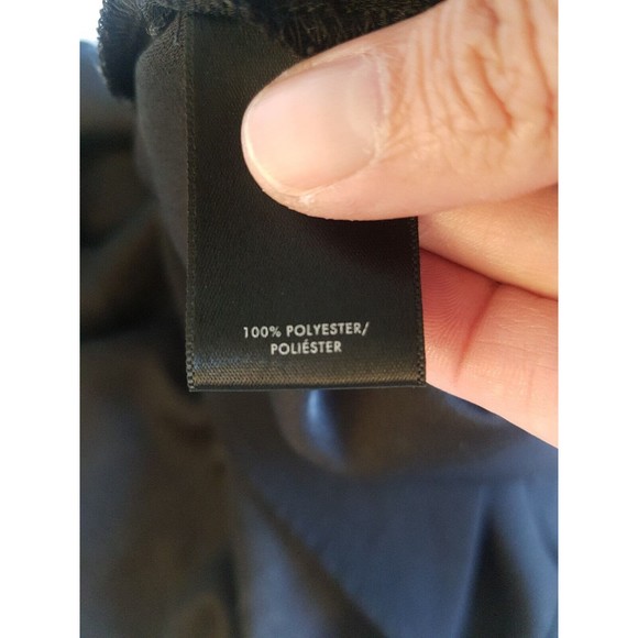 Ann Taylor Blouse Cold Shoulder Ruffle V Neckline Side Slit Black Size Medium - Picture 9 of 12